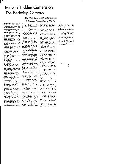 article titled Renoir's hidden camera on the berkeley campus