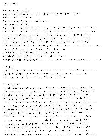 program note page 1 of 2 titled Carmen