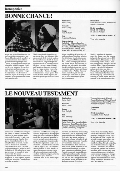 program note page 4 of 20 titled Rétrospective Sacha Guitry, source: Locarno International Film Festival