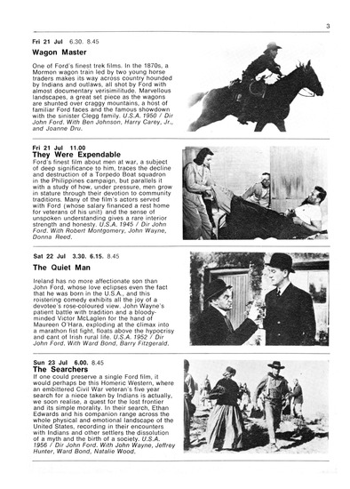 program note page 3 of 10 titled John Ford : movie maker, source: National Film Theatre (London, England)