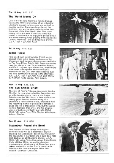 program note page 7 of 10 titled John Ford : movie maker, source: National Film Theatre (London, England)