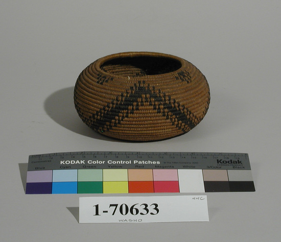 Hearst Museum object titled Bowl basket, accession number 1-70633, described as Coiled, bowl shape.