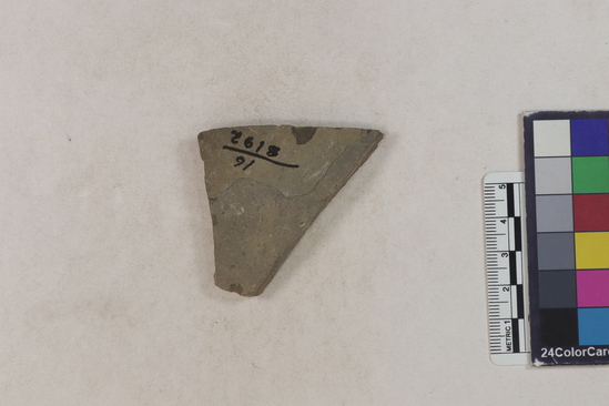 Hearst Museum object 72 of 183 titled Potsherd, accession number 16-8192, described as Potsherd: bodys Section of Manta on beach currently inhabited. Numbers  8111 to 8194 are sherds picked up on beach at low tide.