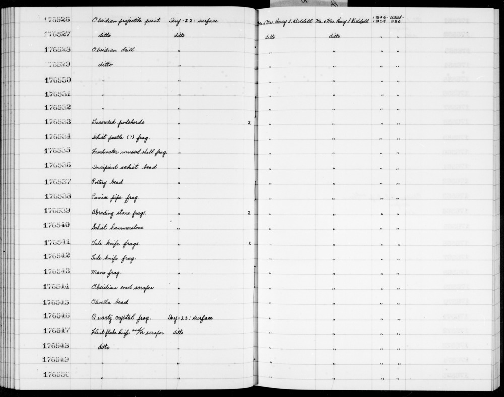 Documentation associated with Hearst Museum object titled Shell fragment, accession number 1-176535, described as Freshwater mussel shell.