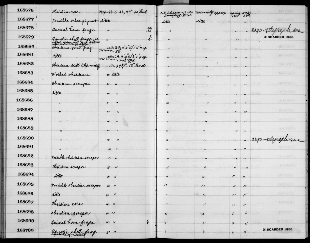 Documentation associated with Hearst Museum object titled Metatarsal frag, l, accession number 1-168678.6, no description available.