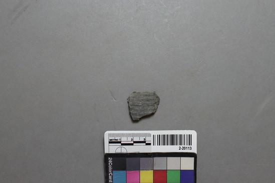 Hearst Museum object titled Potsherd, accession number 2-20113, described as Cord impressed