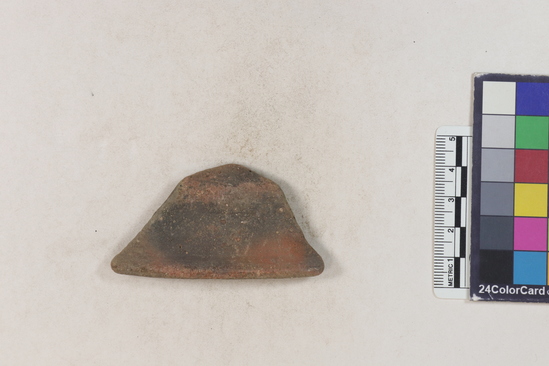 Hearst Museum object 154 of 160 titled Potsherd, accession number 16-8191, described as Potsherd: rims Section of Manta on beach currently inhabited. Numbers  8111 to 8194 are sherds picked up on beach at low tide.