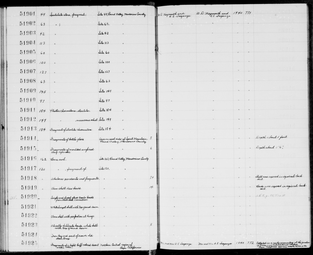 Documentation associated with Hearst Museum object titled Shell, accession number 1-51922, described as Clam shell with perforation at hinge.