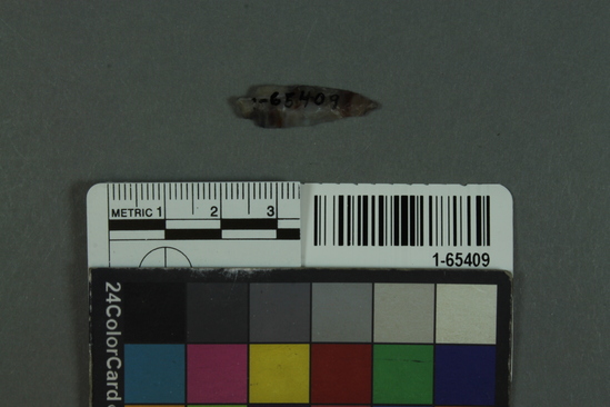 Hearst Museum object 2 of 2 titled Point, accession number 1-65409, described as Type SBa: chert