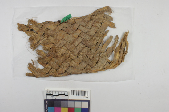 Hearst Museum object titled Sandal, accession number 2-3589, described as sandals made of yucca leaves