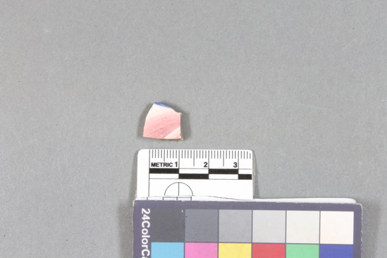 Hearst Museum object titled China fragment, accession number 1-120255, described as China fragment, red color