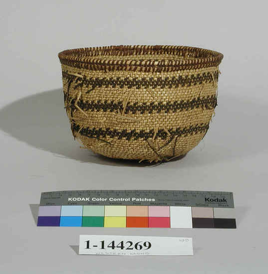 Hearst Museum object titled Basket, accession number 1-144269, described as Global, twined, recured.