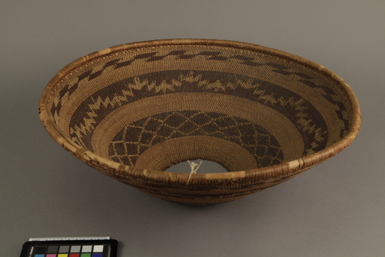 Hearst Museum object 4 of 4 titled Basket, accession number 1-71533, described as Hopper, lattice twined.