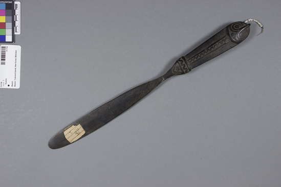 Hearst Museum object 2 of 5 titled Spatula, accession number 11-714, described as Wooden spatula