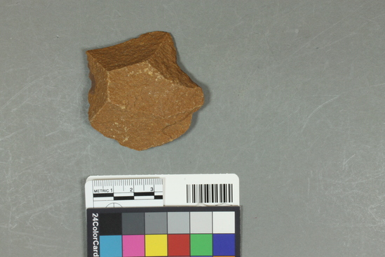 Hearst Museum object titled Flake, accession number 5-8052, described as prepared core flake; pentagon; unifacial; L 6.4cm