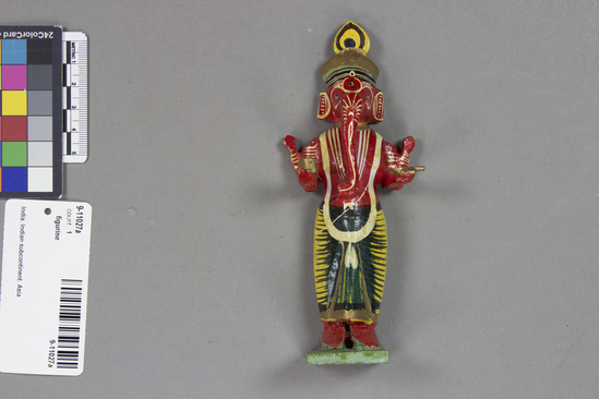 Hearst Museum object titled Figurine, accession number 9-11027a, described as Ganeshji figurine.15 cm length 5.5 cm width