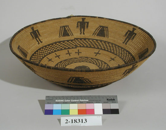 Hearst Museum object titled Plaque, accession number 2-18313, described as Basket, coiled, concave.