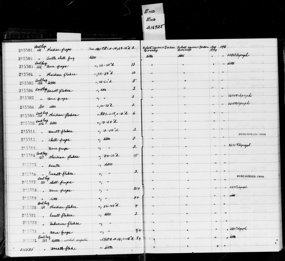 Documentation associated with Hearst Museum object titled Shell fragments, accession number 1-215512, described as Shell fragments