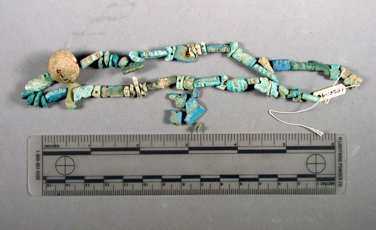 Hearst Museum object titled Beads, accession number 6-13257, described as blue glaze beads