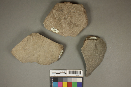 Hearst Museum object titled Flake, accession number 5-5033.3, described as Quartz, quartzite & chert chips, chunks, flakes, & flake fragments