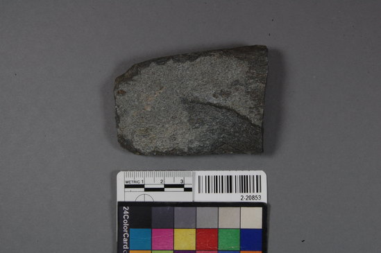 Hearst Museum object titled Axe fragment, accession number 2-20853, described as Celt, broken