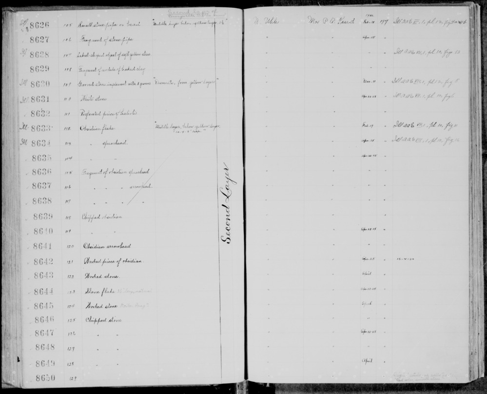 Documentation associated with Hearst Museum object titled Flake, accession number 1-8646, described as chipped stone