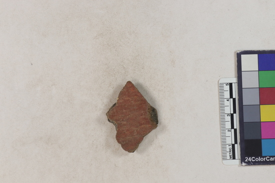 Hearst Museum object 159 of 183 titled Potsherd, accession number 16-8192, described as Potsherd: bodys Section of Manta on beach currently inhabited. Numbers  8111 to 8194 are sherds picked up on beach at low tide.