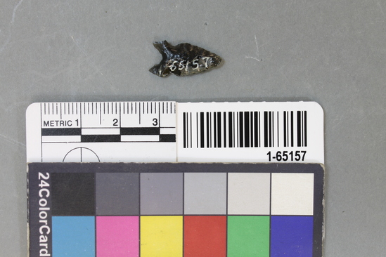 Hearst Museum object titled Point, accession number 1-65157, described as Obsidian. Type NBa-2.