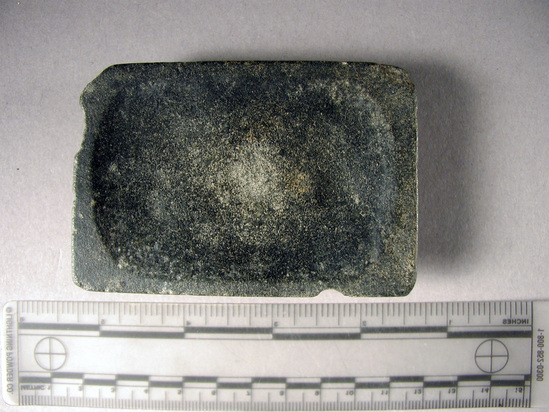 Hearst Museum object titled Palette, accession number 6-20427, described as Diorite palette. Roman town