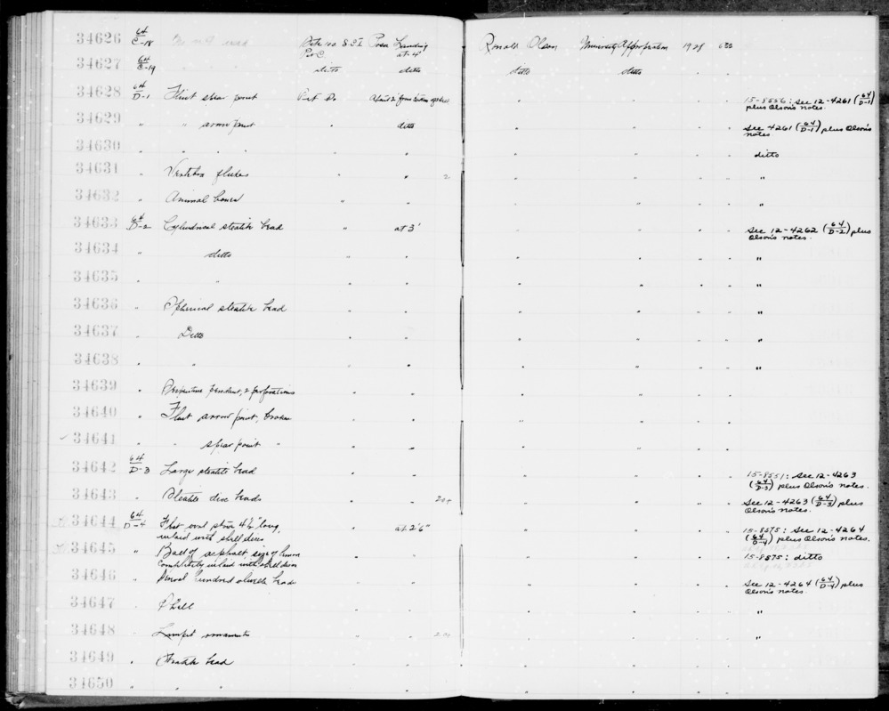 Documentation associated with Hearst Museum object titled Bead, accession number 1-34632.2, described as Olivella shell bead