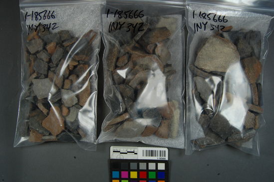 Hearst Museum object titled Potsherds, accession number 1-185666, described as Pottery, body sherds.