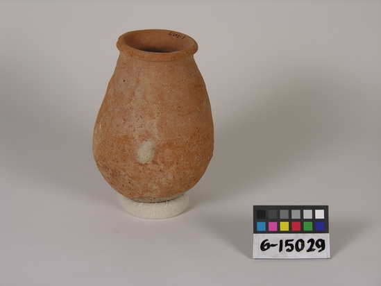 Hearst Museum object titled Jar, accession number 6-15029, described as pottery jar, round bottom; 1d 9 gd 14 h 19 cm