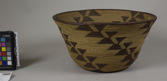 Hearst Museum object 2 of 2 titled Basket, accession number 1-71323, described as Coiled, wide mouth, sloping sides.