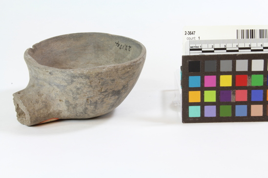 Hearst Museum object 1 of 7 titled Ladle, accession number 2-3647, described as Dipper-bowl with broken handle.