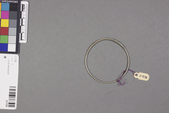 Hearst Museum object titled Bracelet, accession number 5-7176, described as Aluminum bracelet, 6 cms dia.