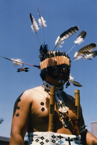 Hearst Museum object titled Color slide, accession number 15-30156, described as David Smith Pomo Dancer (color)