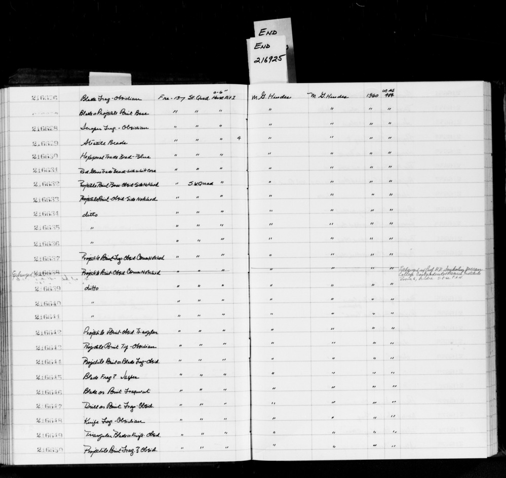 Documentation associated with Hearst Museum object titled Bead, accession number 1-216630, described as Hexagonal trade bead, blue.