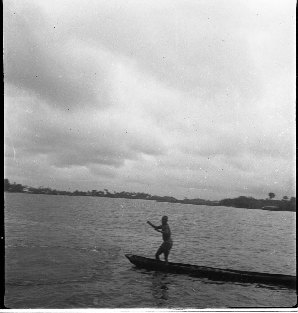 Hearst Museum object titled Black-and-white negative, accession number 15-31697, described as Black-and-white negative, Nigeria, Lagos fishermen, 1951