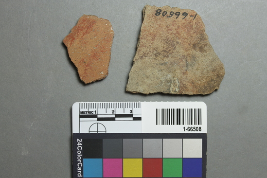 Hearst Museum object titled Potsherd, accession number 1-66508, described as Topoc Red.