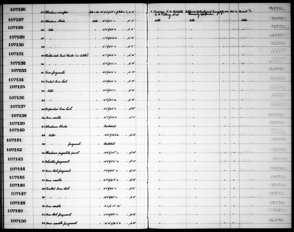 Documentation associated with Hearst Museum object titled Worked bone, accession number 1-107149, described as Bone.