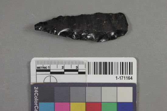 Hearst Museum object 2 of 3 titled Knife, accession number 1-171164, described as obsidian graver or knife