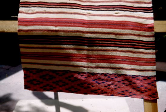 Hearst Museum object titled Color slide, accession number 25-18630, described as Sarape, Polychrome