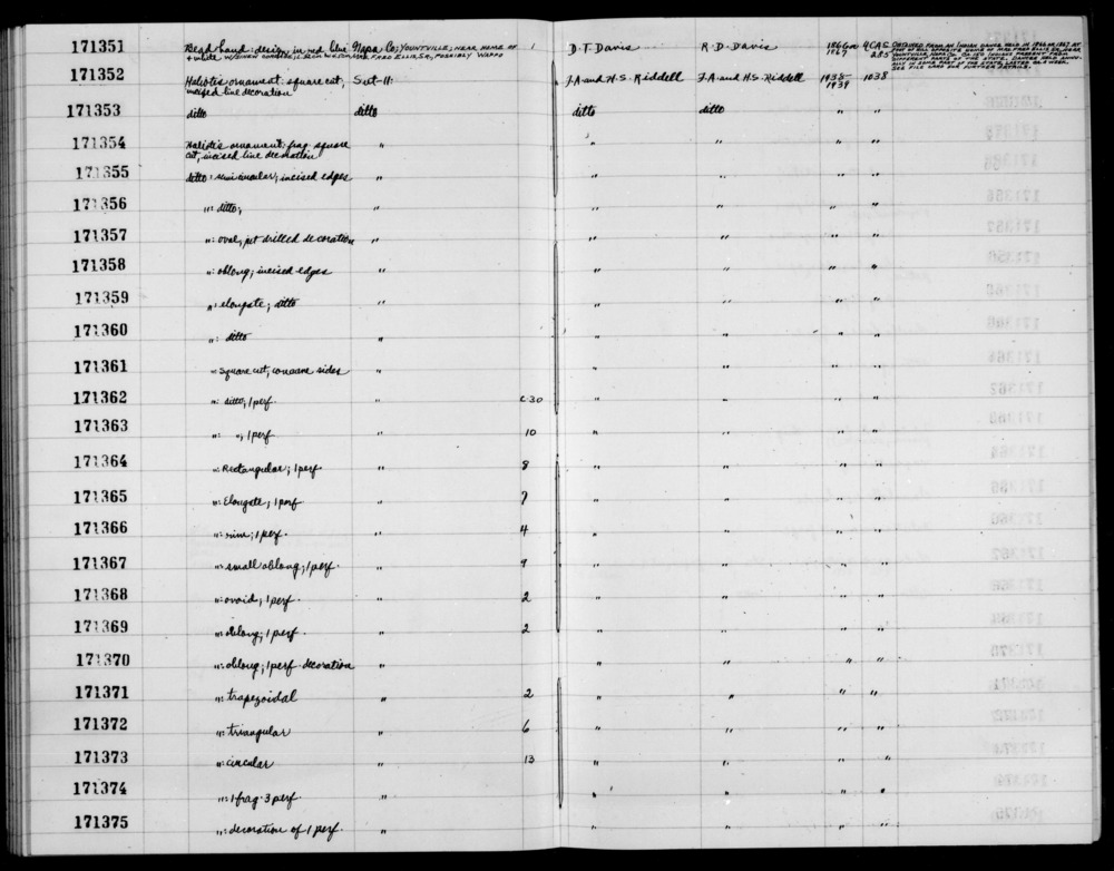 Documentation associated with Hearst Museum object titled Pendants, accession number 1-171364, described as Haliotis ornament, rectangular; one perforation