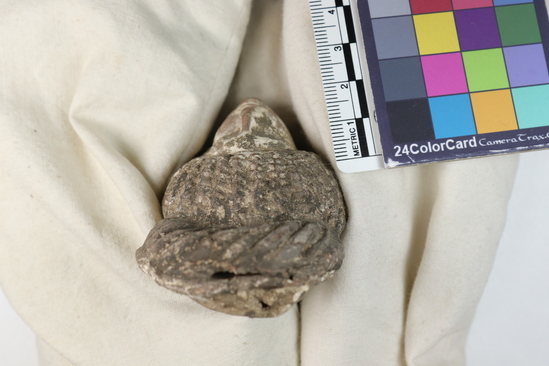 Hearst Museum object 2 of 7 titled Female figurine fragment, accession number 6-20346, described as Pottery female head. Roman town.