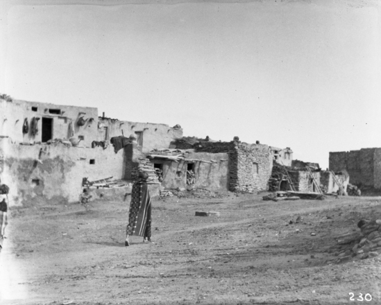 Hearst Museum object titled Black-and-white negative, accession number 15-230, described as Street; Indian with blanket.