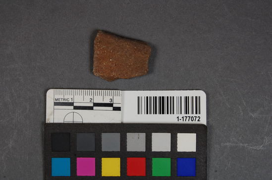 Hearst Museum object titled Potsherd, accession number 1-177072, described as Pottery rim sherd.