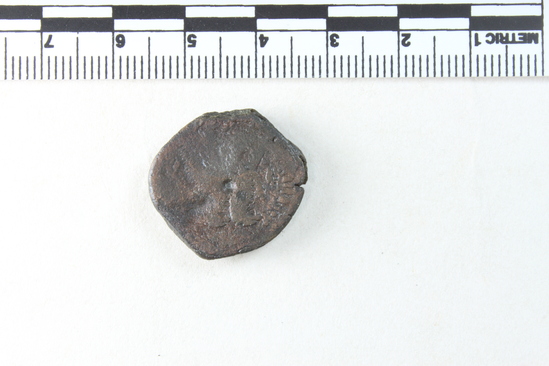 Hearst Museum object titled Coin: æ, accession number 6-22498, described as Diademed head of Zeus Ammon, r. central hole