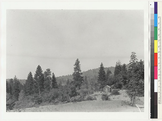 Hearst Museum object titled Black-and-white negative, accession number 15-6207, described as View from site of village of Ebehiwe, looking west