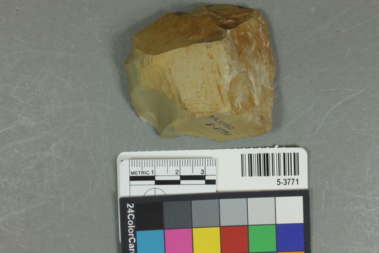 Hearst Museum object titled Core, accession number 5-3771, described as polyhedral core of chert