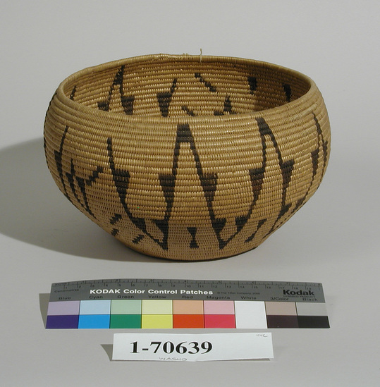 Hearst Museum object titled Bowl basket, accession number 1-70639, described as Coiled basket, bowl shape.